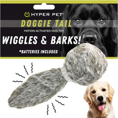 Hyper Pet Doggie Tail interactive plush wiggles to engage dogs during play.