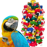HZDZ LCPAW extra-large bird toy wood for parrots supports safe chewing and foraging.