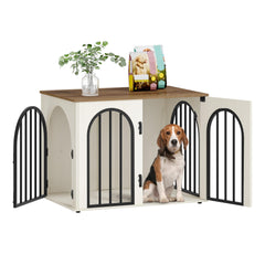 Hzuaneri front view of the 31.5'' wooden dog crate with durable construction.