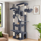 Hzuaneri 72-inch cat tree top view with spacious lounging perches.