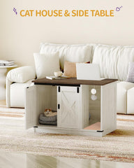 Hzuaneri barn door style cabinet close-up highlights privacy-friendly design for households with pets.