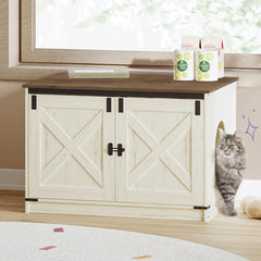 Hzuaneri cat litter box enclosure with cushion provides a cozy private space for cats