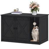 Hzuaneri hidden litter box enclosure front view blends rustic style with discreet waste containment.