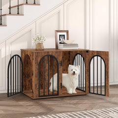 Hzuaneri dog crate with 3-door design for easy access from multiple sides.