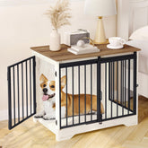 Hzuaneri dog crate with barn door sliding design saves space in living rooms.