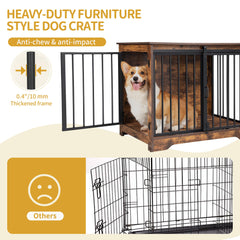 Hzuaneri dog crate two-doors open view illustrating easy access
