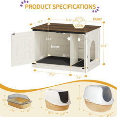 Hzuaneri hidden litter box with removable divider adapts to large boxes