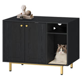 Hzuaneri hidden litter box enclosure blends with decor and conceals litter neatly.