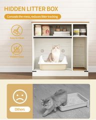 Hzuaneri multiuse end table doubles as a private toilet and cozy cat house