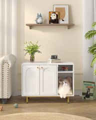 Hzuaneri spacious interior holds most litter boxes for multi-cat homes.