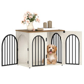 Hzuaneri wooden dog crate front view with secure frame for indoor use