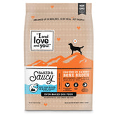 I and Love and You baked-saucy-heart-kibble, easy to serve dry or with water for gravy.