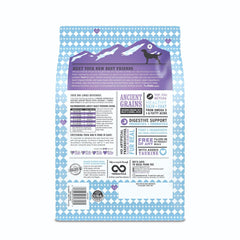 I and love and you Naked Ancient Grains kibble close-up highlighting texture and protein bites