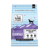 I and Love and You Naked Essentials bag front with real chicken and turkey for an active dog.