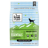 I and Love and You Naked Essentials lamb-bison bag highlights grain-free protein for lean dogs.