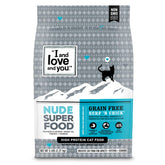 I and love and you Nude dry cat food bowl with grain-free kibble for easy digestion.