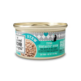 I and Love and You tuna fintastic stew can close-up highlighting chunky tuna protein for cats