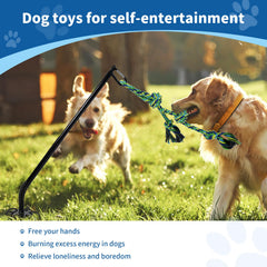 IAIGOGO durable stake setup stabilizes the toy on grass.