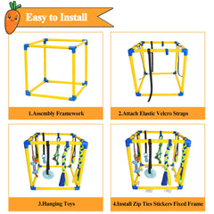 IAIGOGO setup showcases tool-free assembly and elastic straps for height