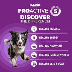 IAMS Advanced Health Mobility bottle close-up; real chicken is first ingredient.