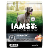 IAMS Advanced Health Skin & Coat bag front with real chicken boosts coat health