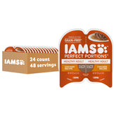 IAMS Perfect Portions chicken in gravy tray showing two easy portions for mess-free feeding.