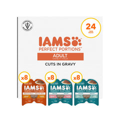 IAMS Perfect Portions chicken pate twin-pack trays for easy feeding and portion control.