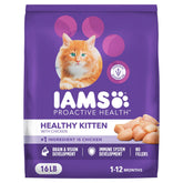 IAMS Proactive Health kitten dry food bag for daily complete nutrition.