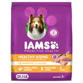 IAMS Proactive Health large-breed mature dry dog food bag supports aging dogs with balanced nutrition.