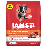IAMS Proactive Health Minichunks Lamb & Rice bag showing wholesome kibble for balanced daily nutrition