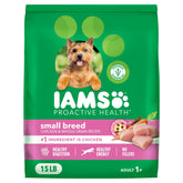 IAMS Proactive Health small breed dry dog food bag front view, balanced nutrition.