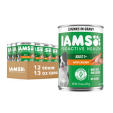 IAMS Proactive Health Wet Dog Food chicken chunks in gravy pack of 12 cans for daily meals