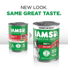 IAMS Proactive Health Lamb Chunks in Gravy served in a bowl with savory aroma