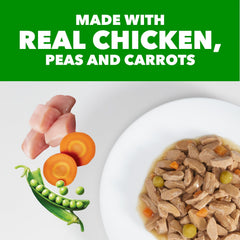 IAMS Proactive Health wet dog food serving image with peas and carrots for balanced nutrition