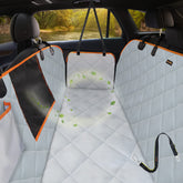 ibuddy dog seat cover on a Tesla Model 3 back seat with waterproof protection.