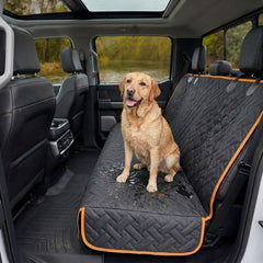 iBuddy scratchproof Oxford fabric back seat cover shields leather seats.