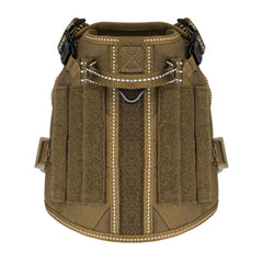 ICEFANG tactical harness close-up of front chest D-ring for anti-pull control.