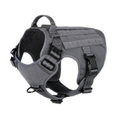 ICEFANG Tactical Dog Harness gray front view for comfort and control during walks.