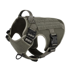 ICEFANG tactical dog harness with large metal buckles for secure daily walks.
