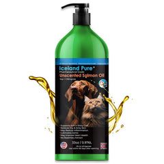 Iceland Pure Salmon Oil bottle with pump for easy daily dosing and serving.