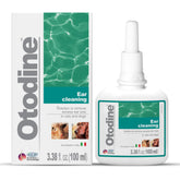 ICF Otodine dog ear cleaner bottle ready for use and gentle cleaning.