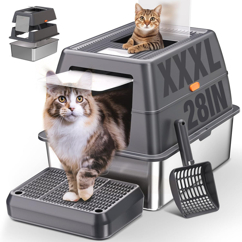 ICYAIR XXXL litter box with lid showing privacy and odor control for large cats