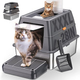 ICYAIR XXXL litter box with lid showing privacy and odor control for large cats