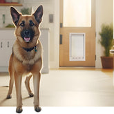 Ideal Pet Products Designer Series door frame assembly demonstrates quick installation and sturdy performance.