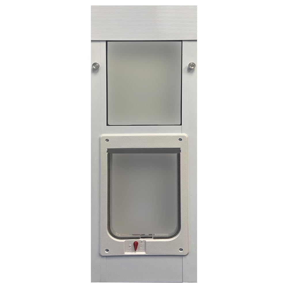 Ideal Pet Products vertical sash window door installed, enabling easy pet access.
