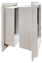 Ideal Pet Products telescoping tunnel extended to fit thick walls for snug installation.