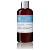 iGroom Deshedding & Detangling Conditioner bottle showing mango scent and smooth coat