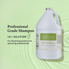 iGroom shampoo lather demonstration shows quick rinse for efficient grooming.