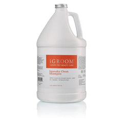iGroom Squeaky Clean bottle shows deep-cleaning action for greasy coats.