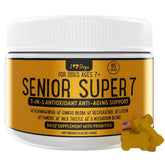 iHeartDogs Senior Super 7 bottle front showing the 7-in-1 formula for aging dogs.
